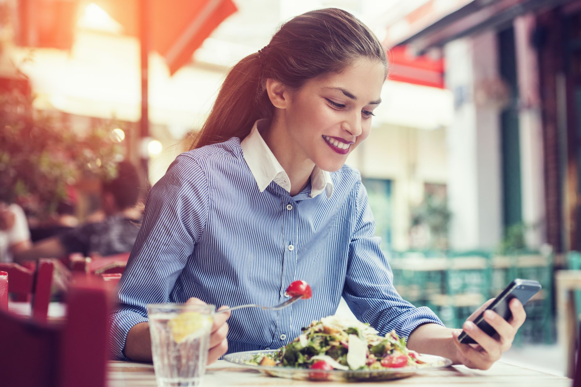 woman eating healthy nutrition meal