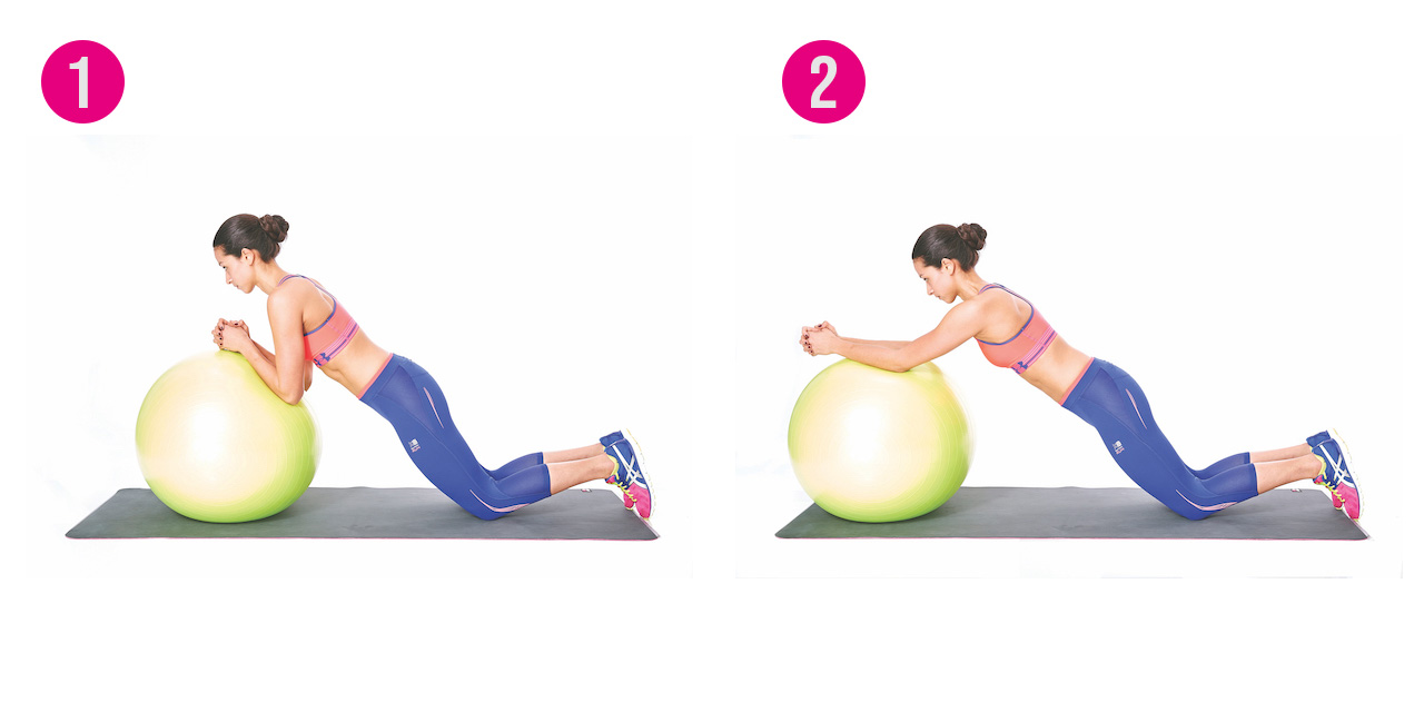 Kneeling stability ball roll outs