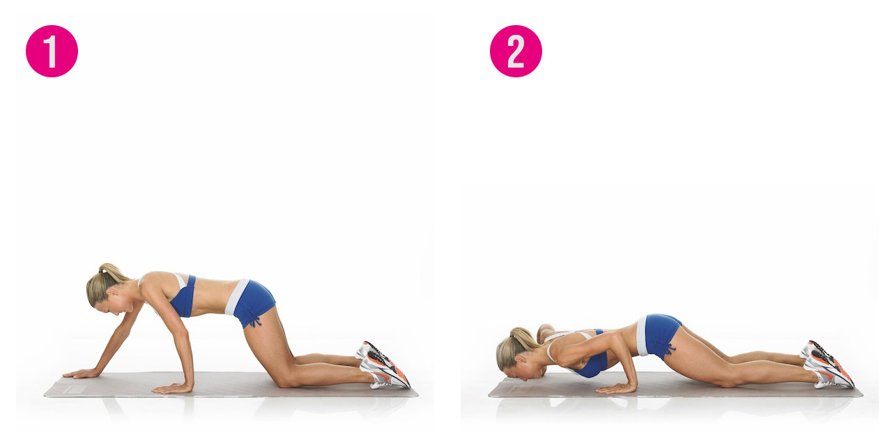 Press up with one arm forward