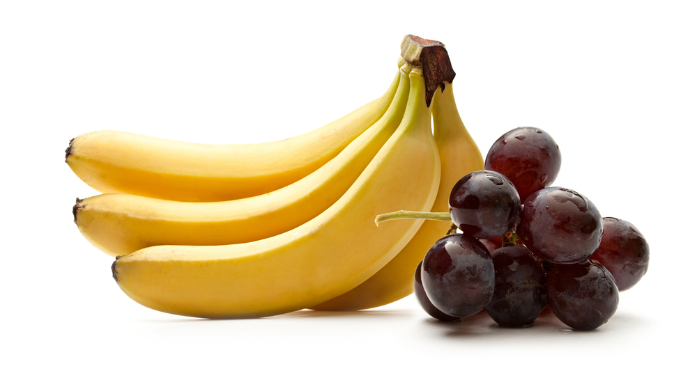 Bananas and grapes