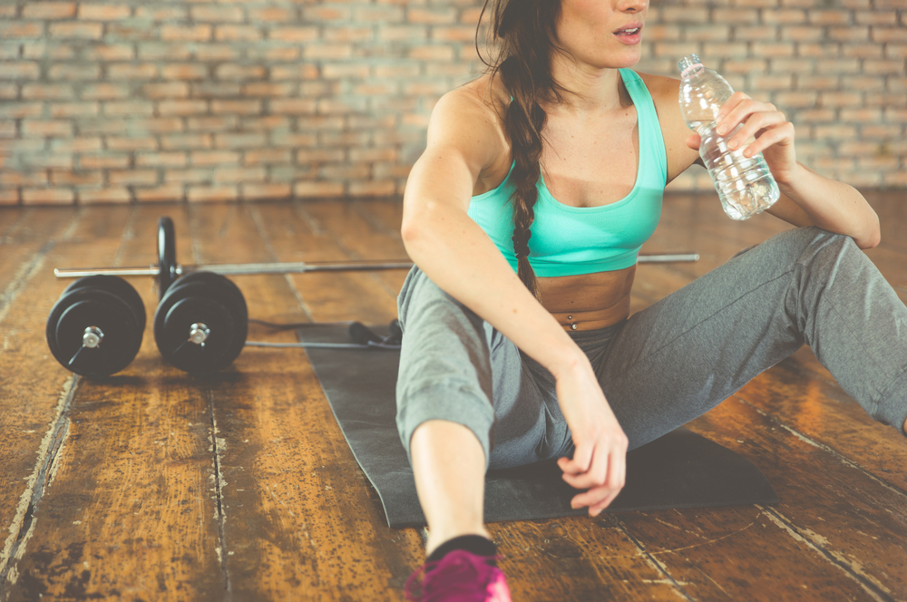 Woman drinking water