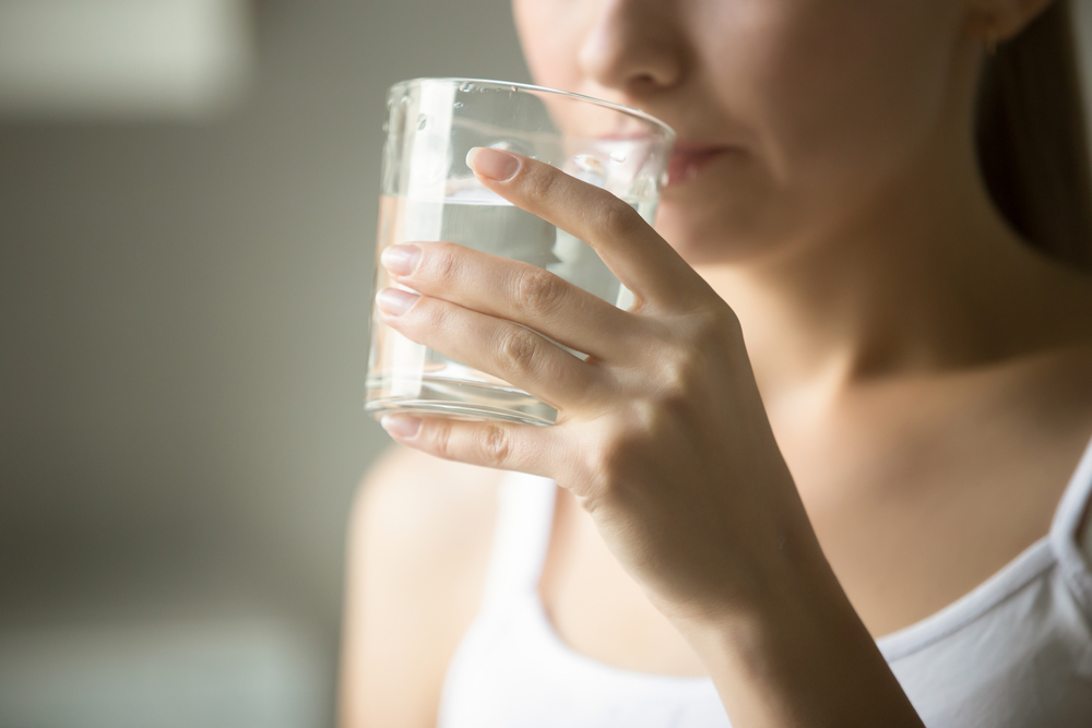 Woman drinking water