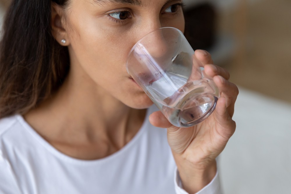 Woman drinking water