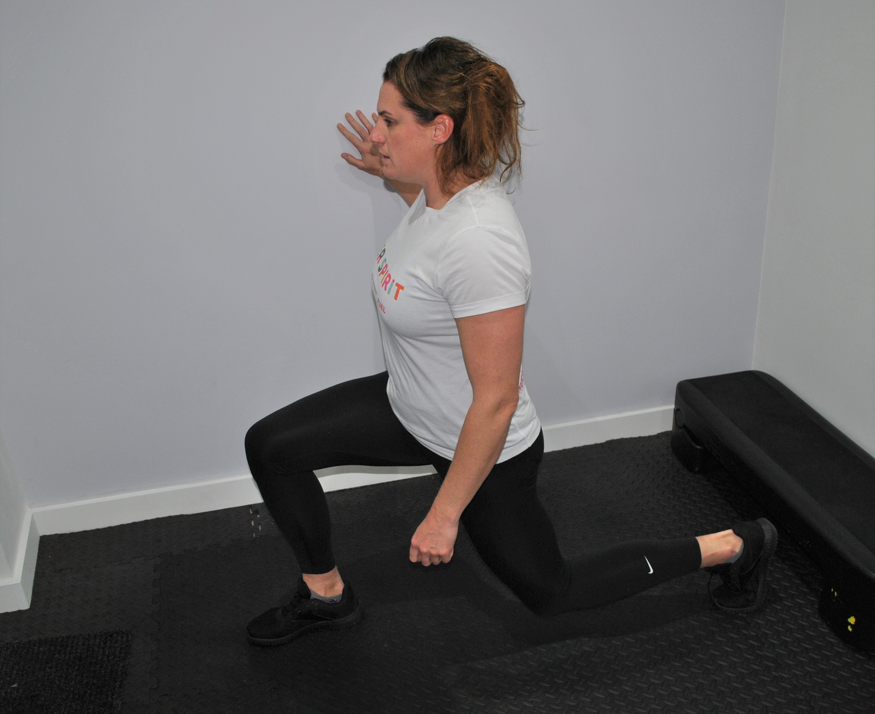 Chair or wall assisted lunges