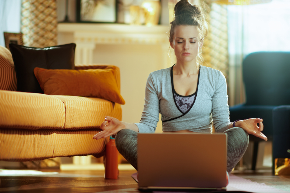 yoga at home exercise fitness class