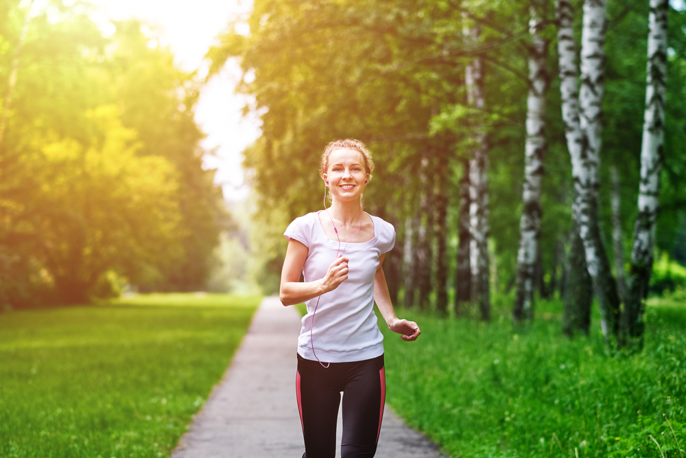 Woman exercising outside