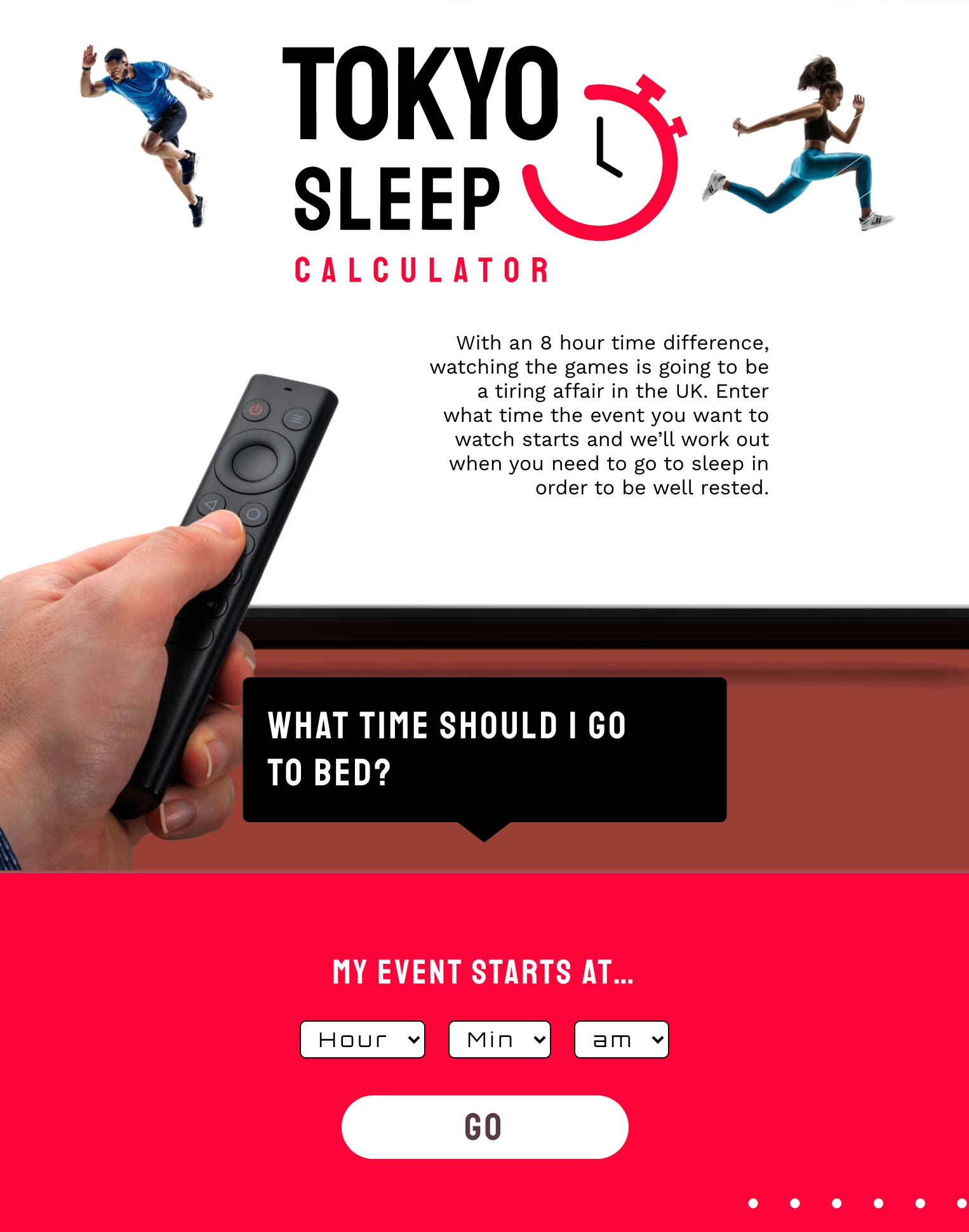 tokyo olympics sleep wake app