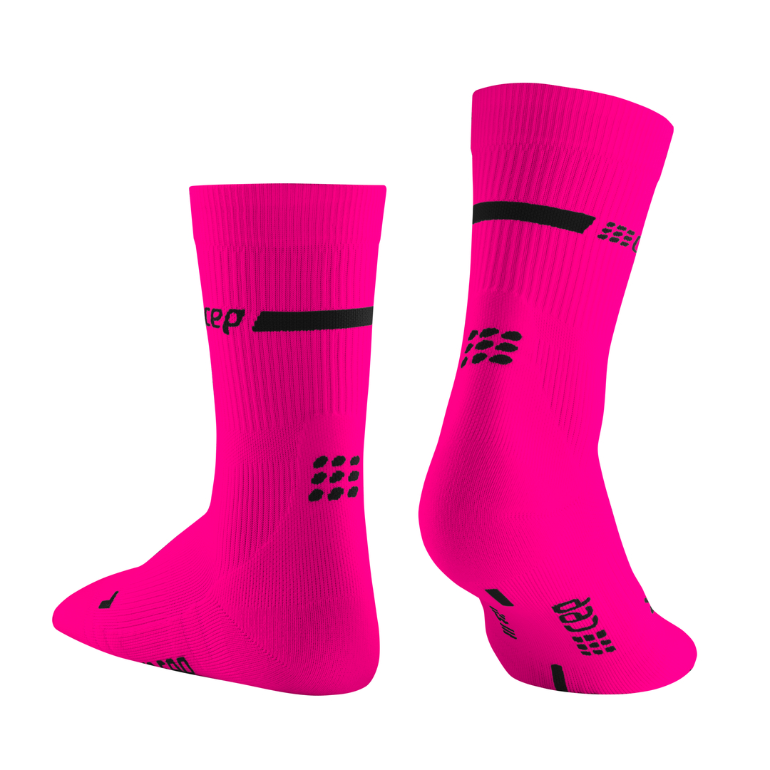 neon socks from CEP cycle to work safely