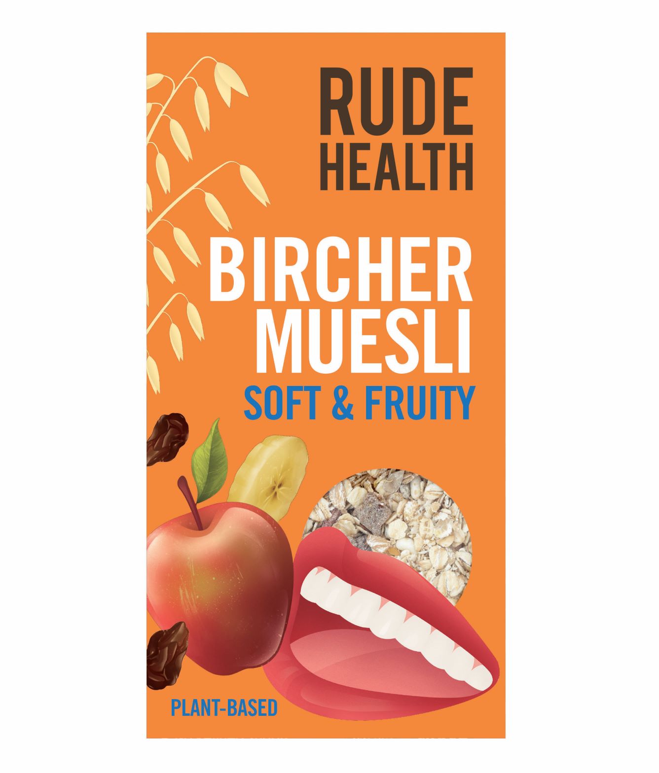 cut out image showing orange box of rude health bircher muesli