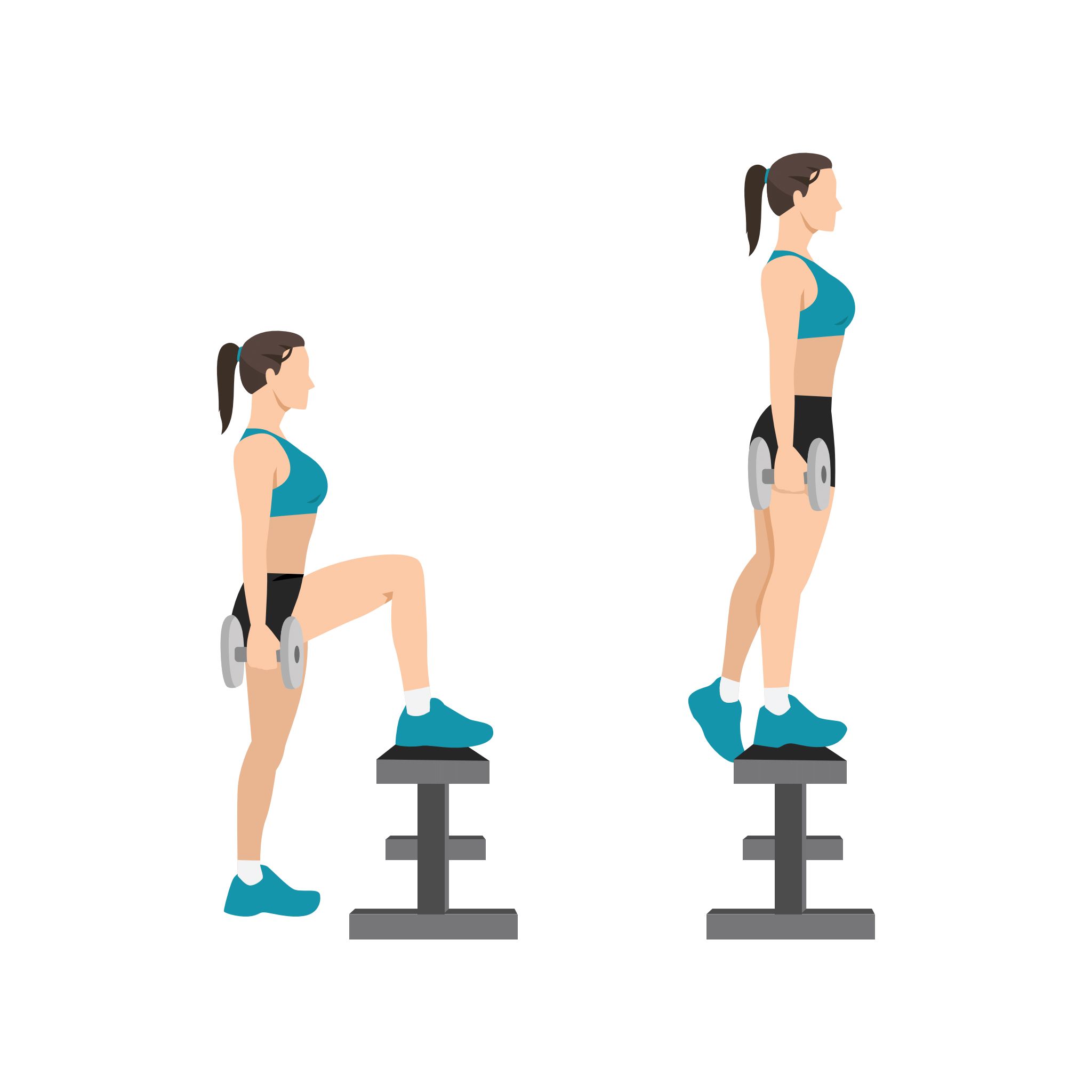 dumbbell step up