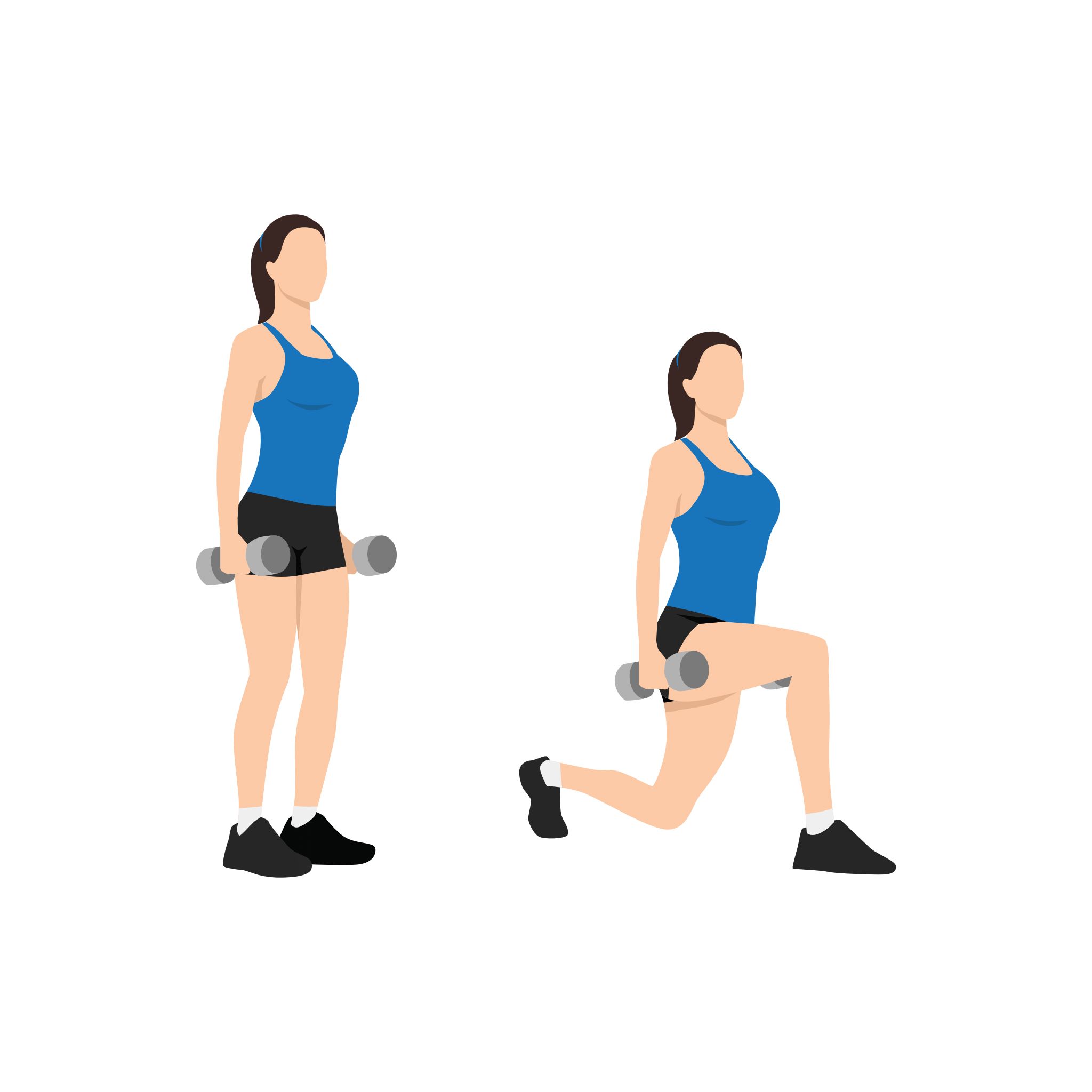 dumbbell reverse lunge