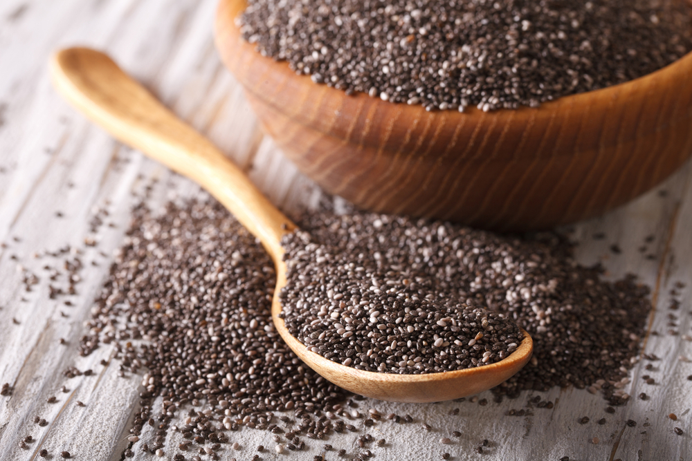 chia seeds on spoon