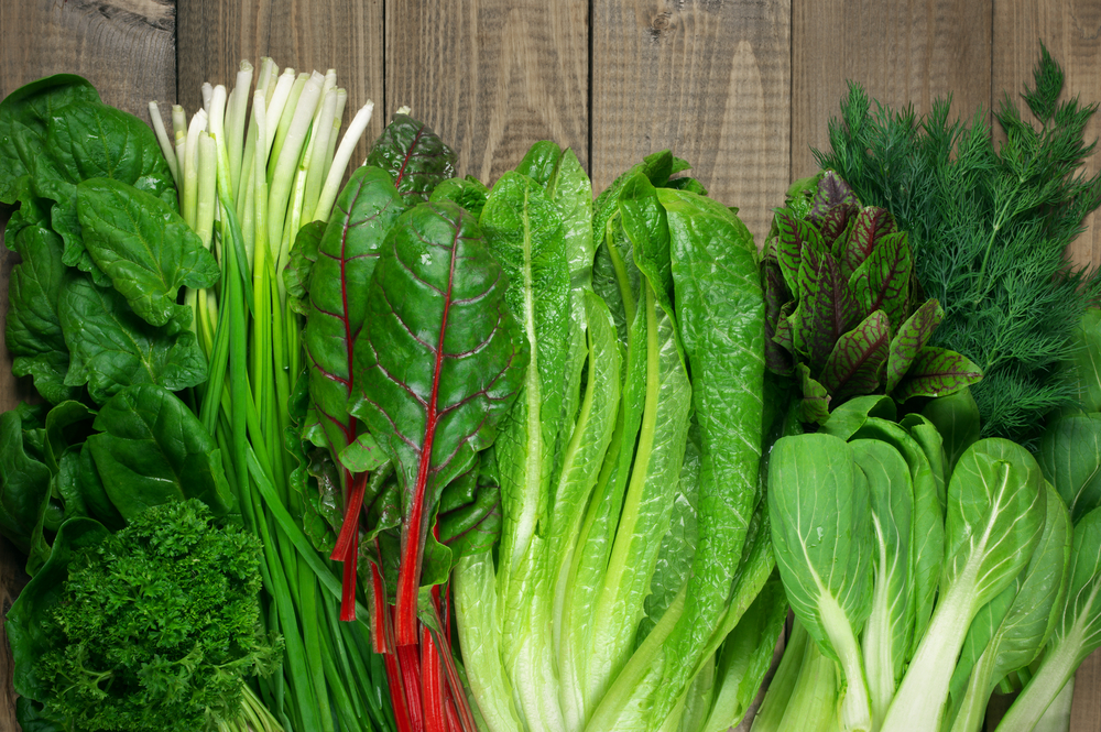 mixed leafy green veg