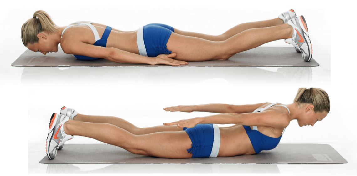 prone back extension lower back exercises to strengthen