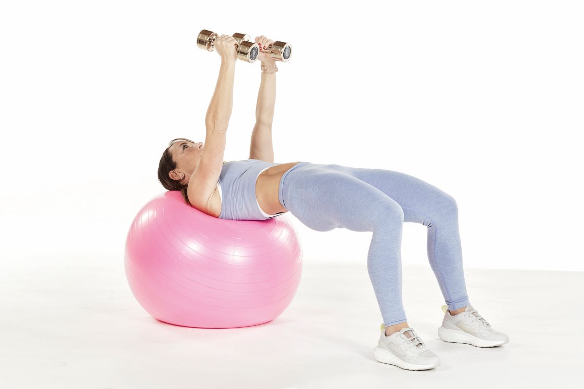 stability ball chest flye