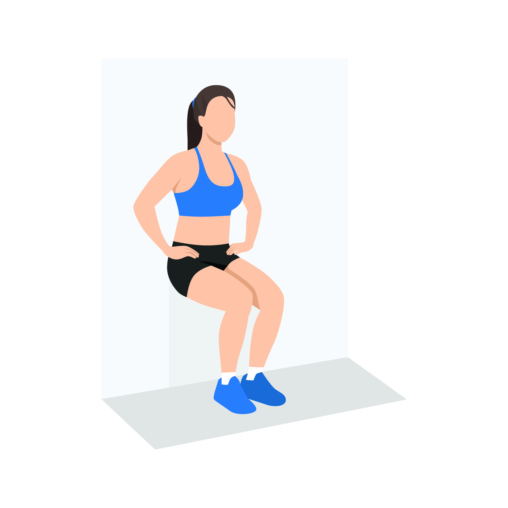 wall sit exercise demonstration