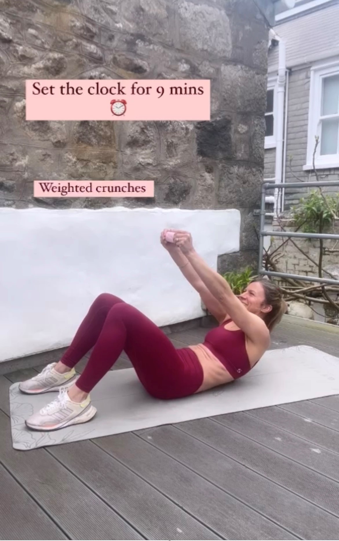 weighted crunches core workout