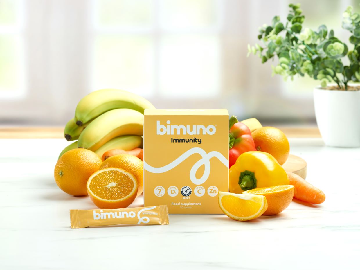 bimuno immunity with healthy bright fruits and vegetables