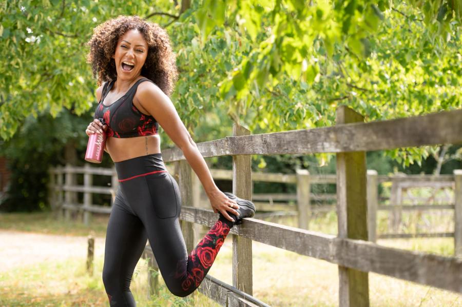mel B owning my confidence pour moi outside activewear shot