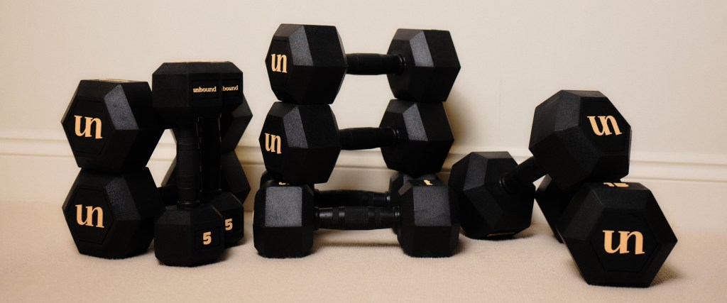 unbound dumbbells for women product range 