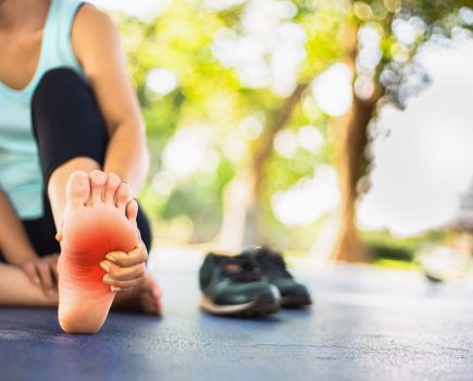 woman with foot pain