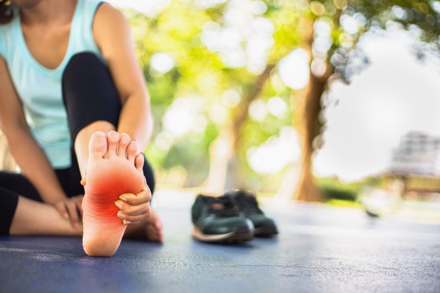 woman with foot pain