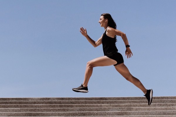 woman running mid-stride