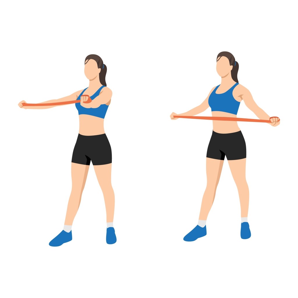 illustration showing demonstration of band pull-aparts 