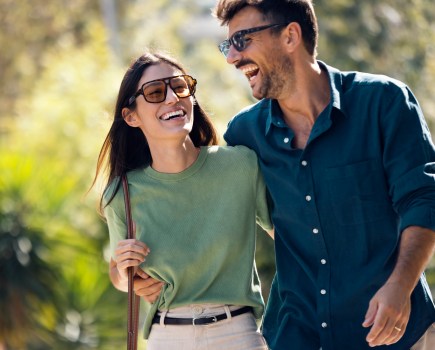 Young happy couple smiling
