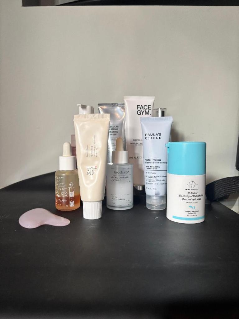 These are the products used in the electrolyte facial